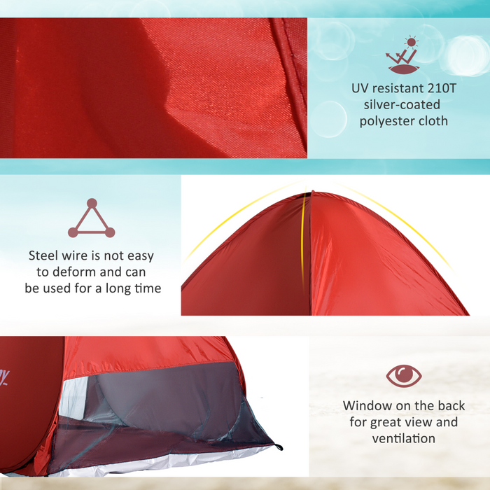 Pop-Up Beach Tent – 2-3 Person Sun Shelter with Ventilation & Carry Bag - Samanta Factory