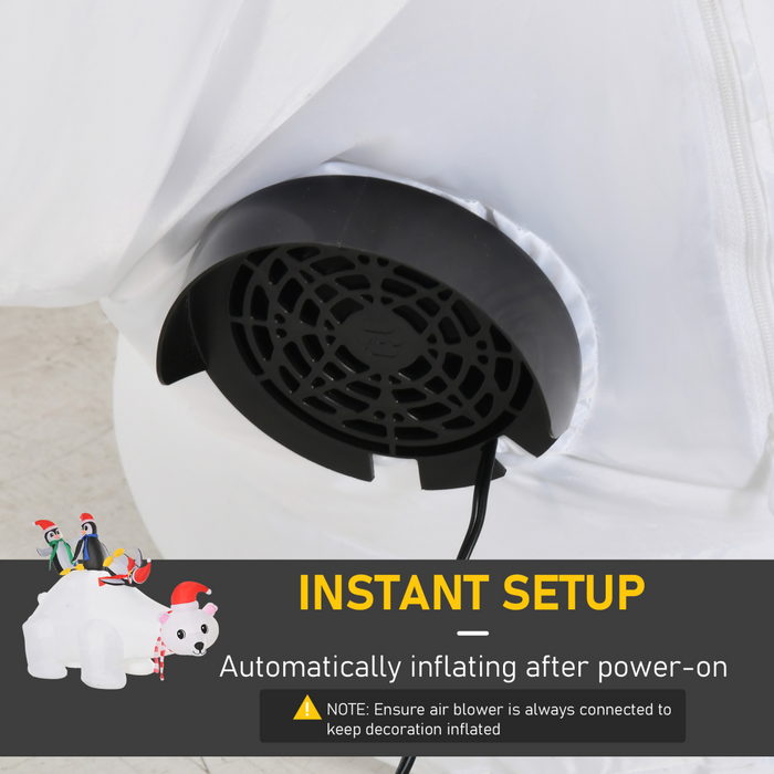 Christmas Inflatable Decoration – 5ft LED Polar Bear & Penguins - Samanta Factory