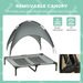 Elevated Dog Bed with Canopy – Cooling Raised Cot for Outdoor Comfort & UV Protection - Samanta Factory