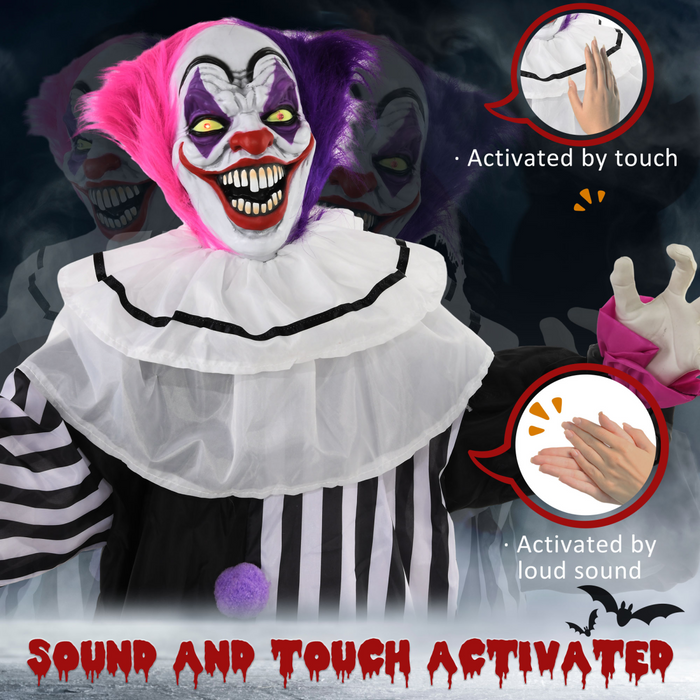 Halloween Animatronic Clown – Motion-Activated Scary Red-Eyed Decor - Samanta Factory