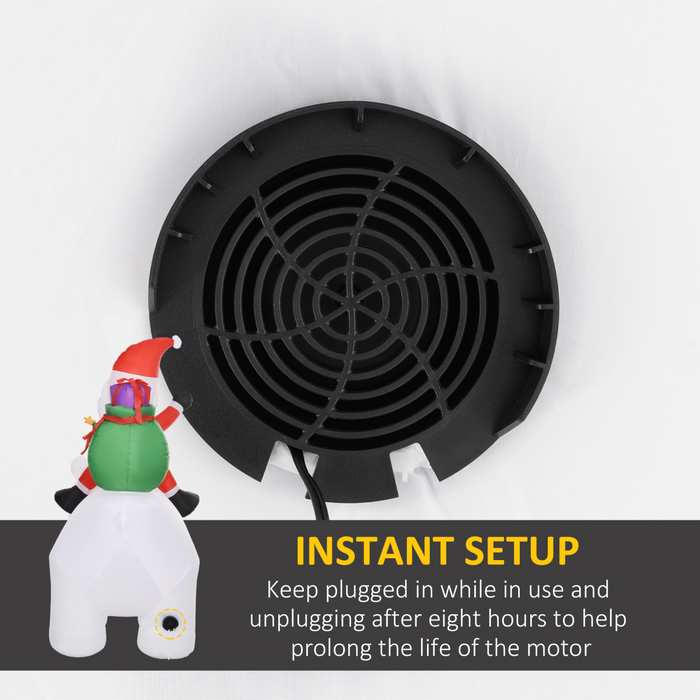 Inflatable Santa on Polar Bear – Light-Up 6.6ft Outdoor Display - Samanta Factory