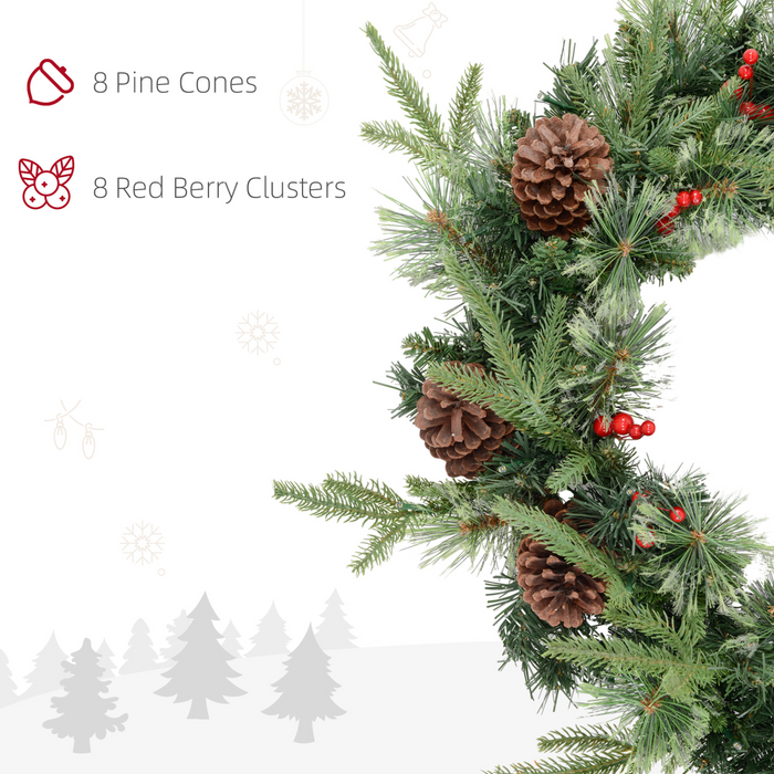 Christmas LED Wreath – Lifelike Pine & Berry Design - Samanta Factory