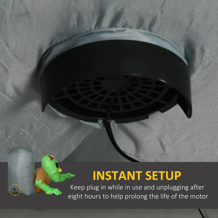 Halloween Inflatable Ghost – Tombstone Climber with LED Lights - Samanta Factory