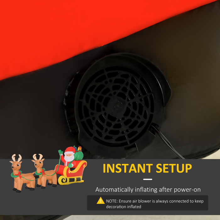 3.5ft Christmas Inflatable Santa Claus on Sleigh – LED Indoor Outdoor Display - Samanta Factory