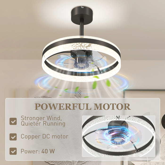 Modern LED Ceiling Fan with Remote – 6-Speed, Reversible Motor & Adjustable Light Modes