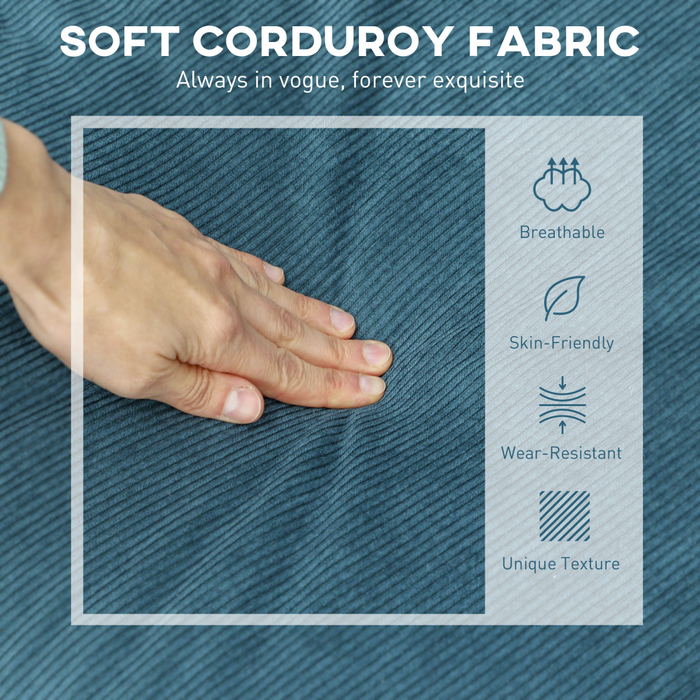 3-Seater Corduroy Sofa – Modular Chaise Lounge with Adjustable Legs & Plush Foam Comfort