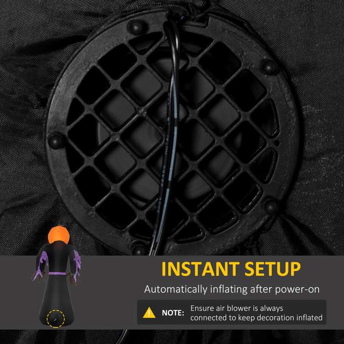 Inflatable Halloween Pumpkin Grim Reaper – 2.1 m Yard Display with LED Lights - Samanta Factory