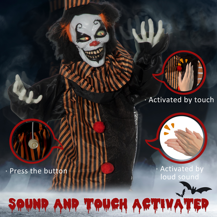 Life-Size Outdoor Halloween Clown – Talking Animatronic with Light-Up Eyes - Samanta Factory