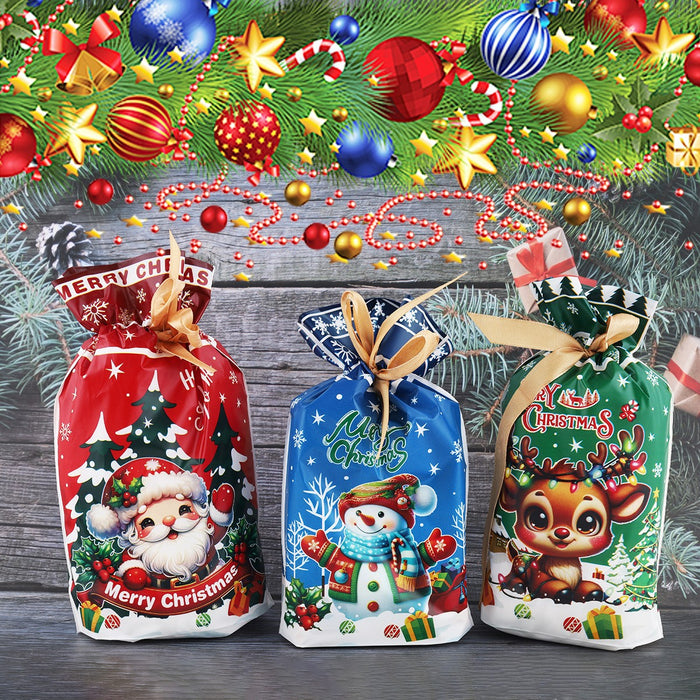 30Pcs Large Christmas Sacks Party Present Gift Bags Drawstring Wrap Storage UK~