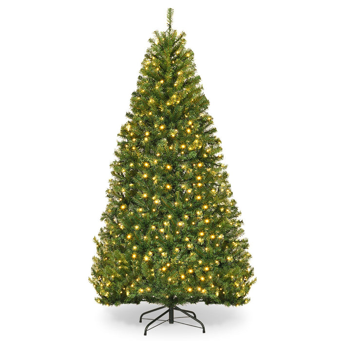 6 FT Pre-Lit Artificial Christmas Tree with 350 Warm White and Multicolored LED Lights