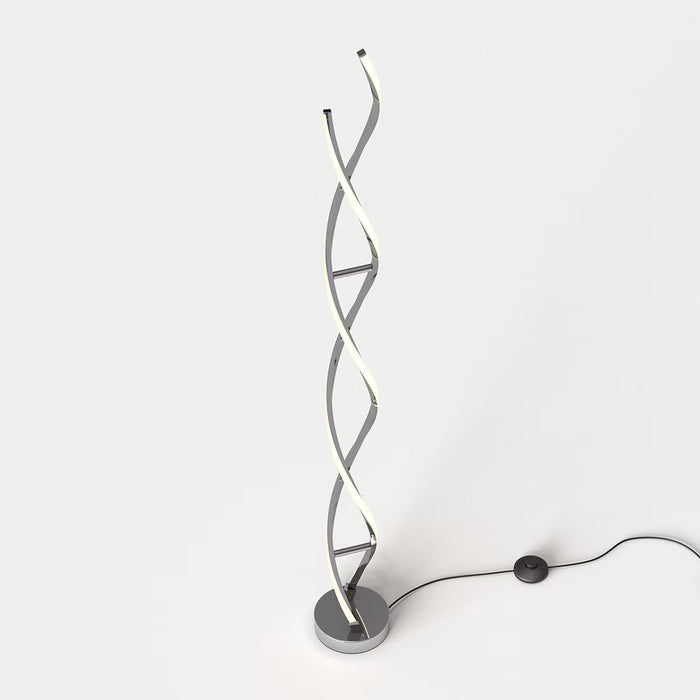 Chrome Swirl LED Floor Lamp