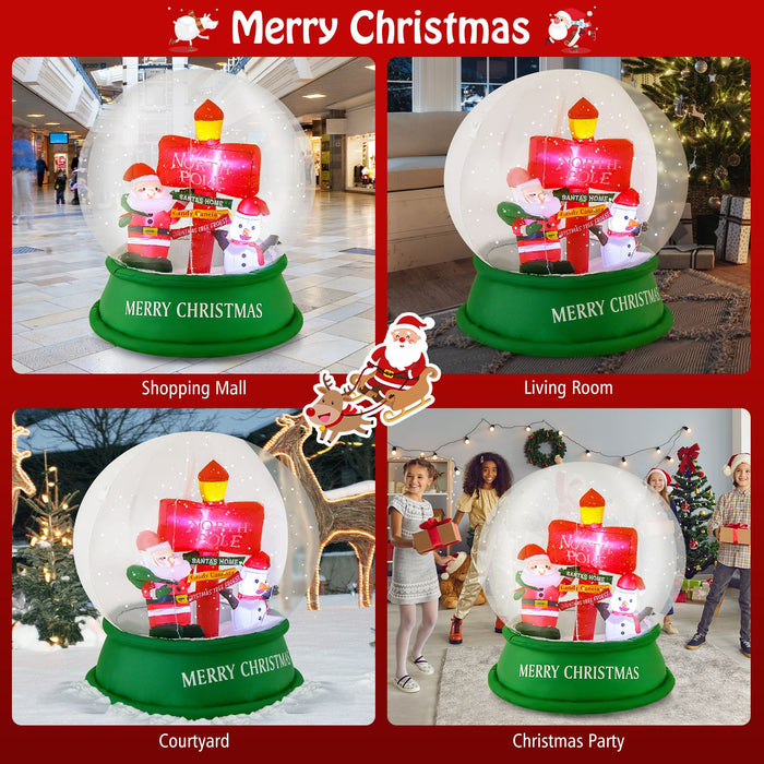 126 Cm Christmas Light up Crystal Ball Santa Snow Globe
