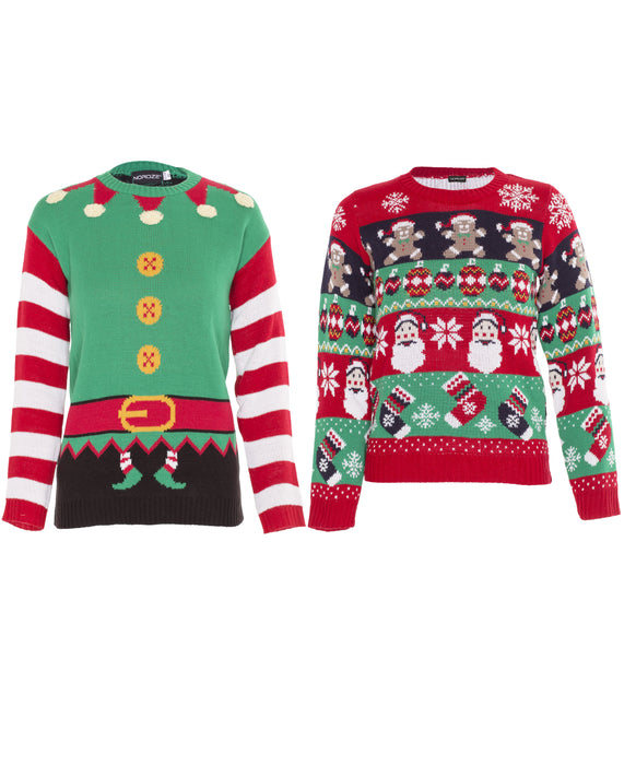 Unisex Kids Boys Girls Christmas Elf Ginger Santa Jumper Xmas Novelty Sweater