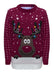 LADIES KNITTED RUDOLPH REINDEER XMAS WOMENS CHRISTMAS NOVELTY JUMPER SWEATER TOP