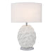 Zachary Textured Oval Table Lamp with White Linen Shade
