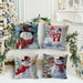 4 Pcs Christmas Cushion Cover Snowman Pillow Case Home Sofa Throw Decor Xmas 18"