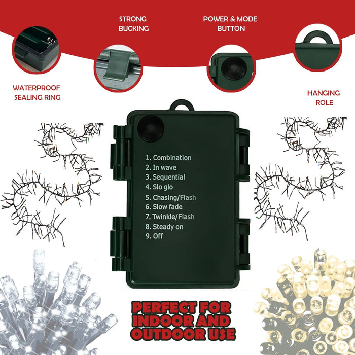 Battery Operated Fairy Lights with Timer Christmas Tree Indooroutdoor Xmas Decor