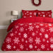 Snowflake Teddy Fleece Duvet Cover Bedding Set Winter Christmas Quilt Bed Soft