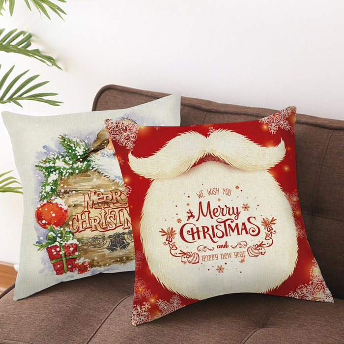 Christmas Pillow Case Cushion Cover Xmas Santa Claus Tree Snow Home Decor 45*45