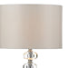 Oleana Polished Chrome Glass Crystal Table Lamp with Ivory Shade