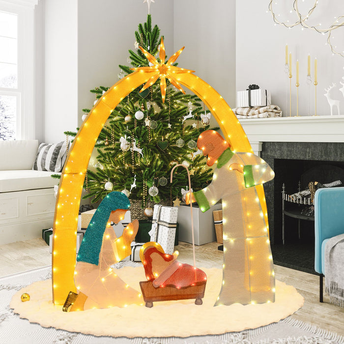 168 CM Christmas Nativity Scene with 194 LED Warm White Lights