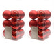 Set of 24 red 6 cm shatterproof Christmas baubles in shiny and matt finishes