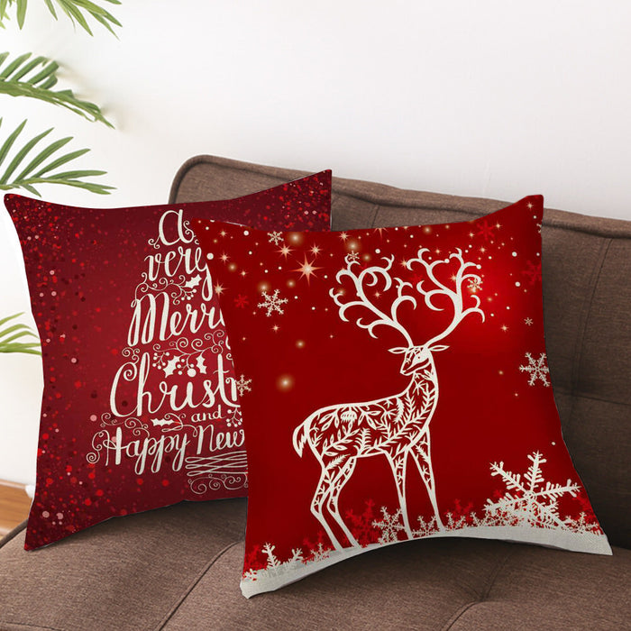 Christmas Pillow Case Cushion Cover Xmas Santa Claus Tree Snow Home Decor 45*45