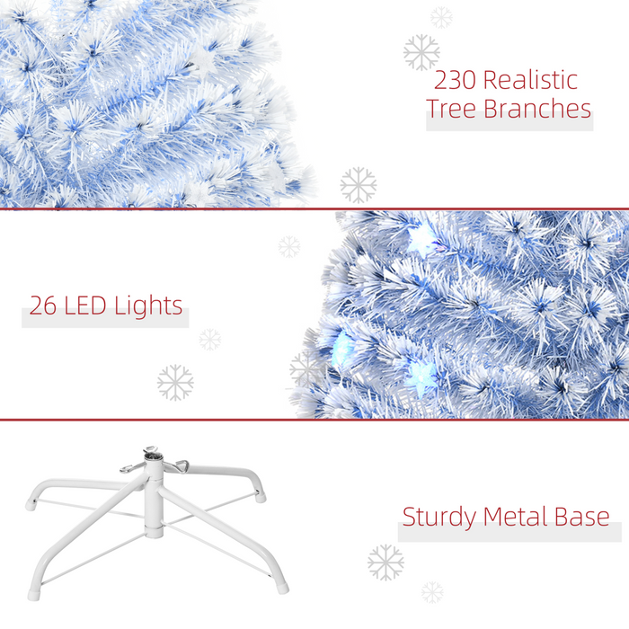 Artificial Christmas Tree – White & Blue LED-Lit Holiday Design - Samanta Factory