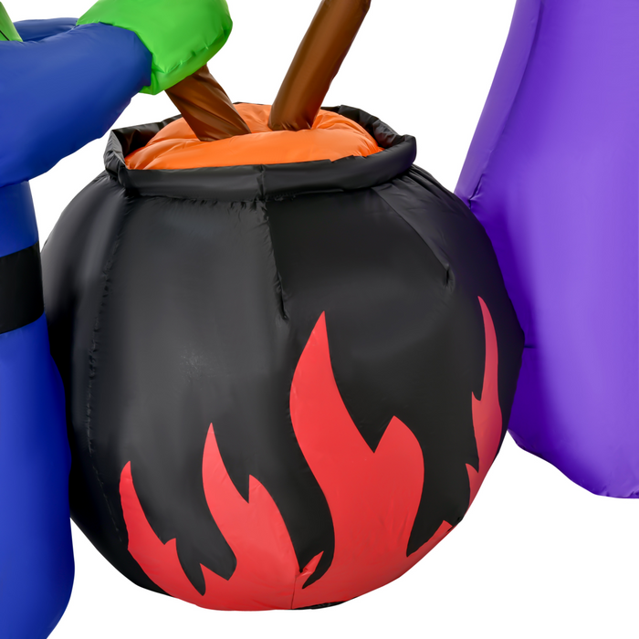 1.8 m Inflatable Halloween Witches – LED Black Cauldron Lawn Decoration