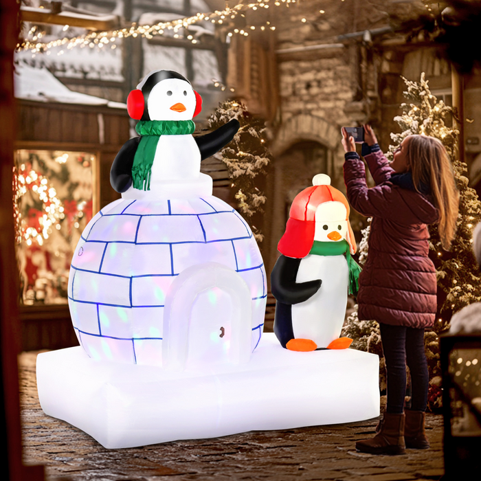 Christmas Inflatable 5ft LED Penguin Ice House – Outdoor Holiday Decor - Samanta Factory
