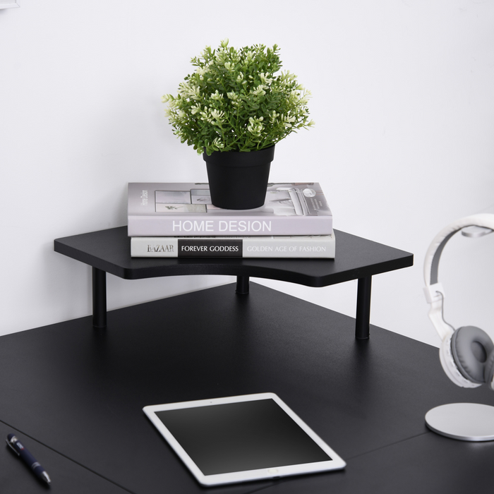 L-Shaped Corner Desk – Space-Saving Design with Keyboard Tray & Removable CPU Holder