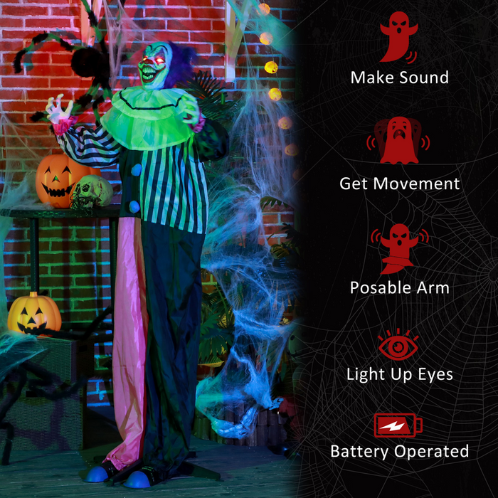 Halloween Animatronic Clown – Motion-Activated Scary Red-Eyed Decor - Samanta Factory
