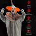 Halloween Animatronic Clown – Moving Head & Waving Arms with Red Eyes - Samanta Factory