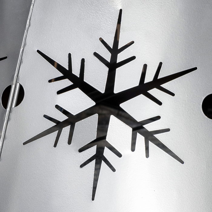 Tree Collar – Silver Steel Snowflake Pattern Stand Cover - Samanta Factory