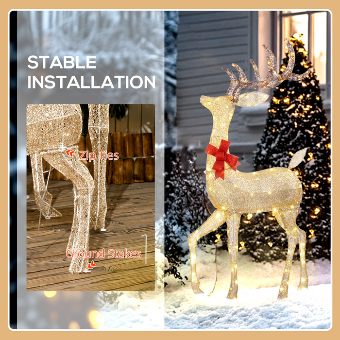 3-Piece Reindeer Family Set – LED Outdoor Christmas Display - Samanta Factory