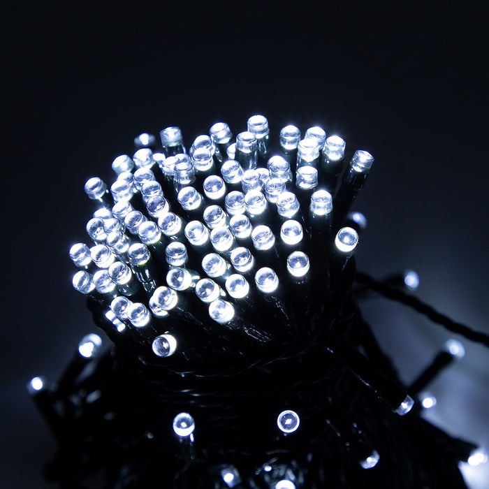 200 LED Bright White Christmas Xmas 8 Mode Sequence Indoor Outdoor Timer Lights