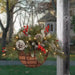 Pre-Lit Artificial Christmas Hanging Basket - Flocked with Mixed Decorations UK