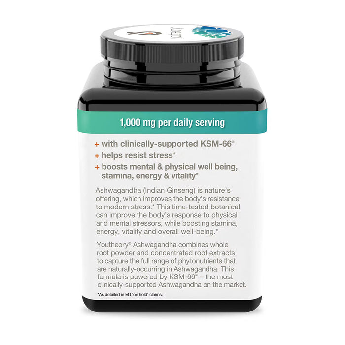 High-strength ashwagandha supplement with KSM-66 for stress support and cortisol balance


