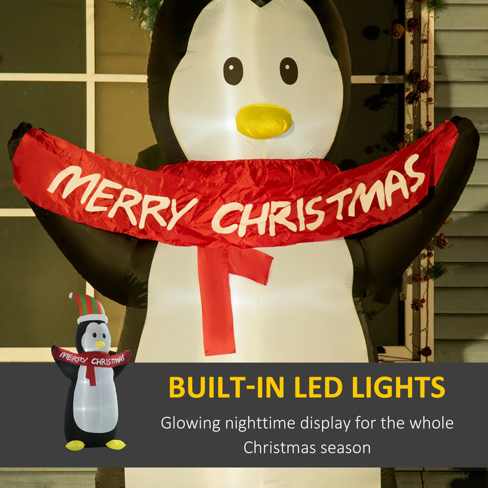 Inflatable Christmas Penguin – 243cm LED Light-Up Outdoor Decor - Samanta Factory