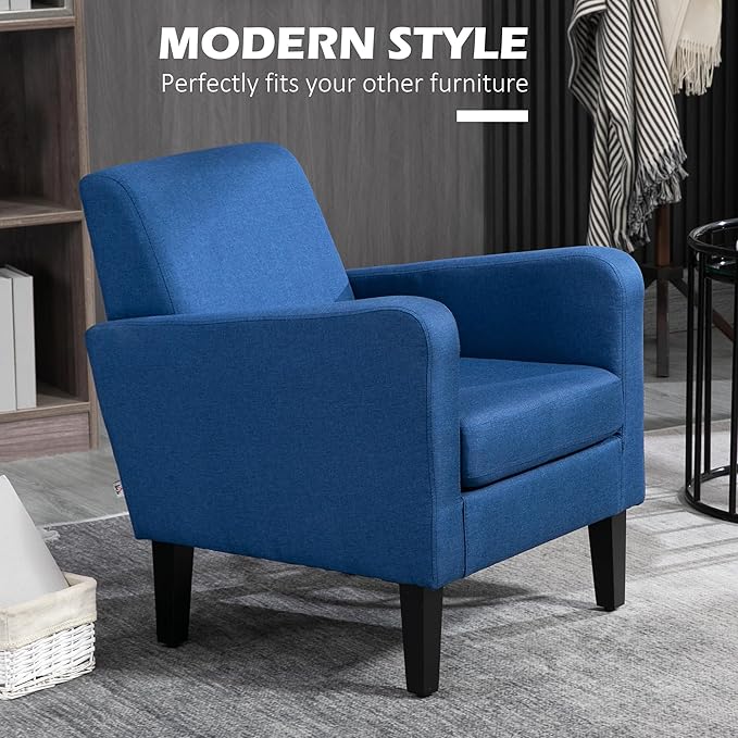 Compact Accent Armchair – Slim Design with Thick Padding & Adjustable Feet
