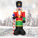 2.4M Inflatable Christmas Nutcracker Soldier with 3 LED Lights and Candy Scepter