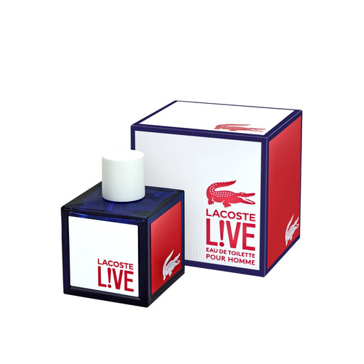 Lacoste LIVE men's Eau de Toilette 75ml bottle with bold citrus, green, and woody fragrance notes


