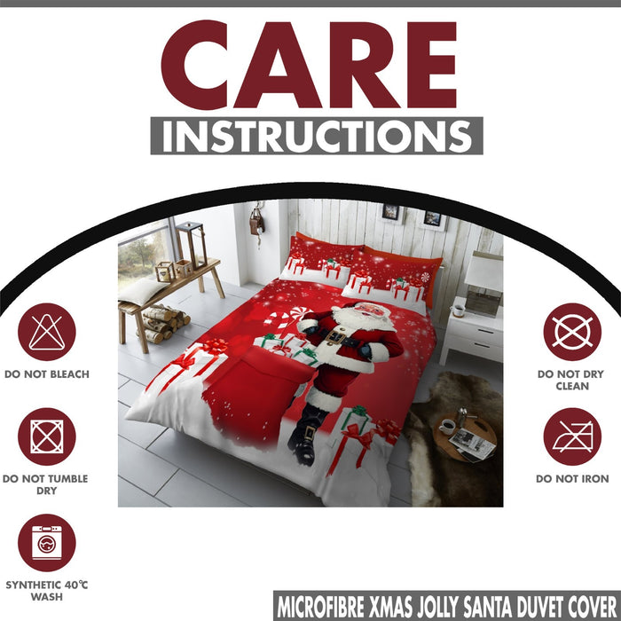 Xmas Duvet Quilt Cover Pillowcase Soft Reversible Printed Bedding Set All Size