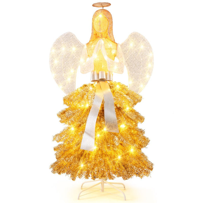 1.57M Lighted Christmas Angel Tree with Hands Clasped in Prayer