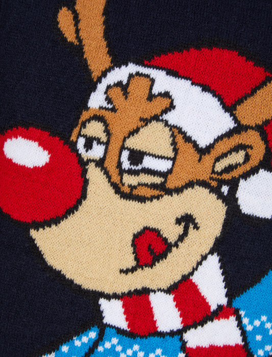 Kids Boys Christmas Jumper Reindeer Snow Xmas Sweater Pullover Novelty