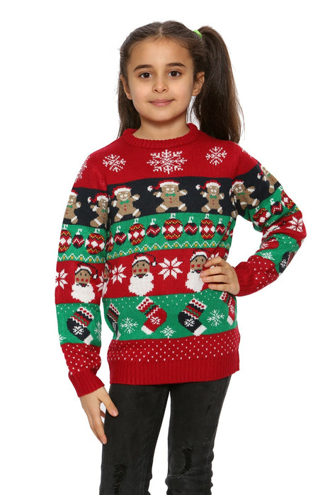 Unisex Kids Boys Girls Christmas Elf Ginger Santa Jumper Xmas Novelty Sweater