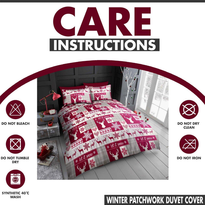 Xmas Duvet Quilt Cover Pillowcase Soft Reversible Printed Bedding Set All Size