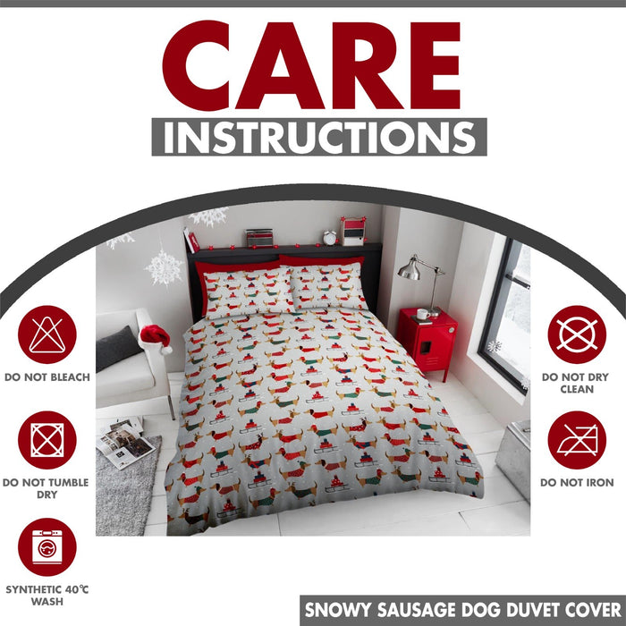 Xmas Duvet Quilt Cover Pillowcase Soft Reversible Printed Bedding Set All Size