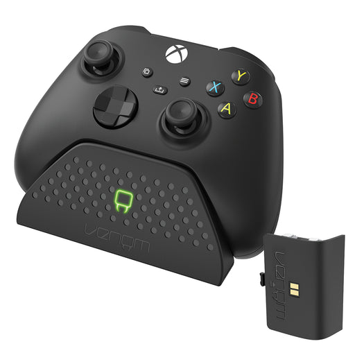 Xbox controller charging dock with LED display and rechargeable battery – black design for Series X/S