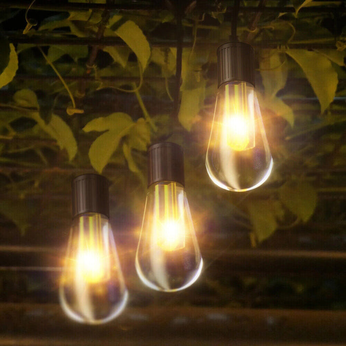 20LED Solar Powered Retro Bulb String Lights Garden Outdoor Fairy Christmas Lamp